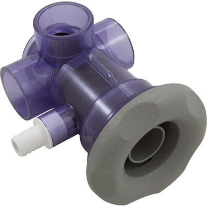 Jet Cmplt, WW Turbo, w1-1/2"sx2"spg, a3/4"b, escala, gris, con válvula de cierre