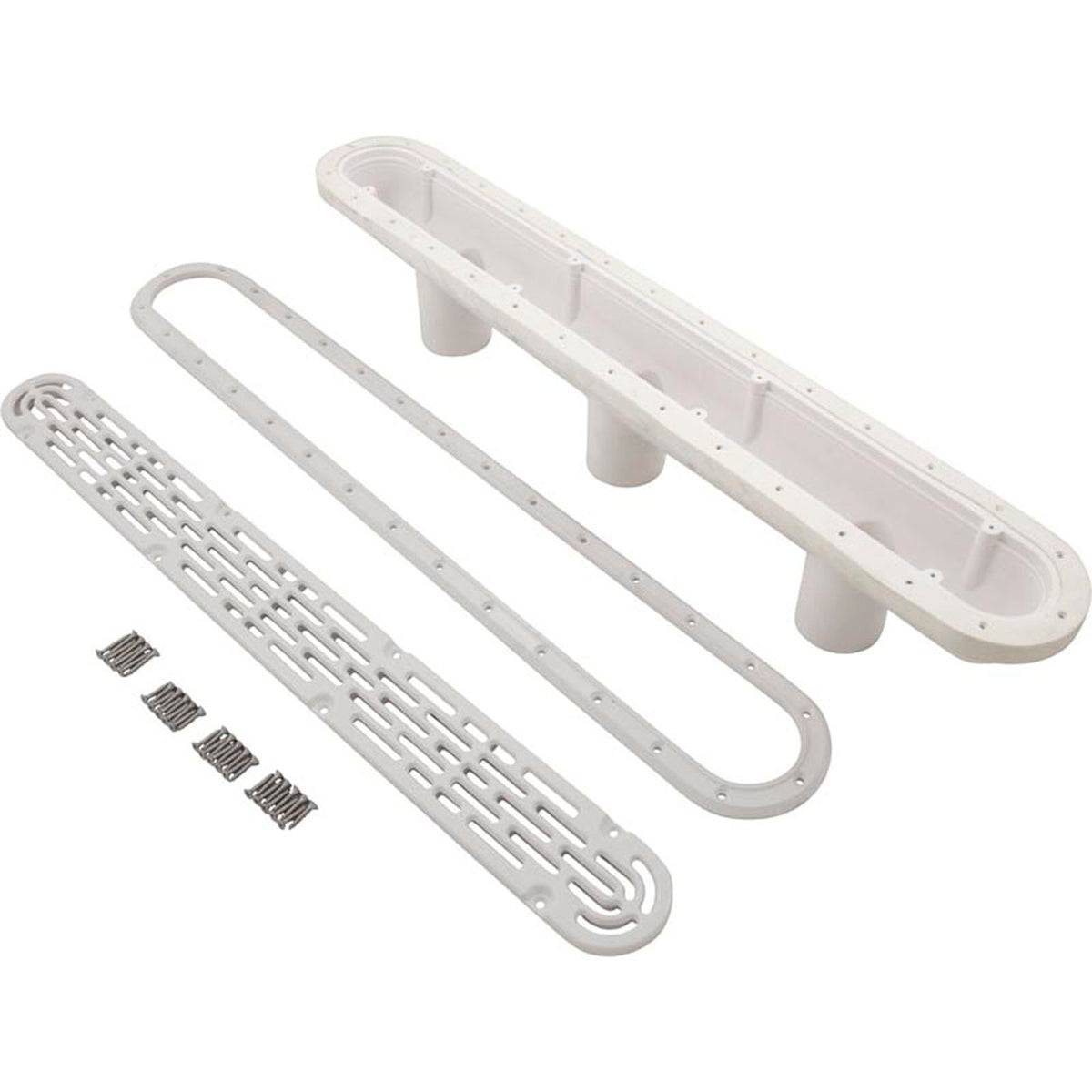 Channel Drain, Aquastar, 32", Vinyl, White