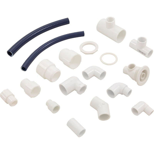 Conjunto de chorro, Jac Whirl BMH, 2" de altura, direccional, liso, ancho de 1/2", ancho de 3/4", blanco, kit