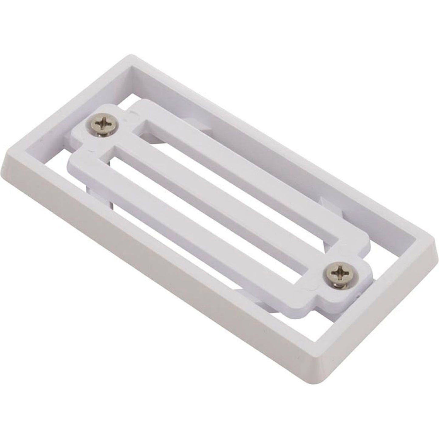 Gutter Drain, Pentair 2" x 4" 3-Bar Frame & Grate, White