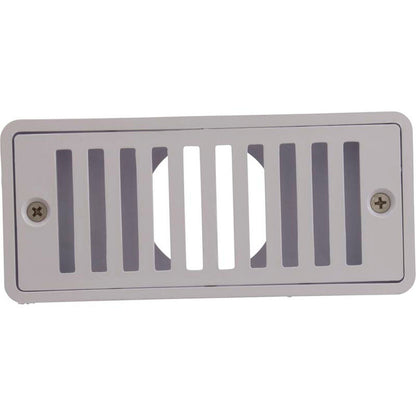 Gutter Drain, Pentair 2.5" x 6", w/Grate, White