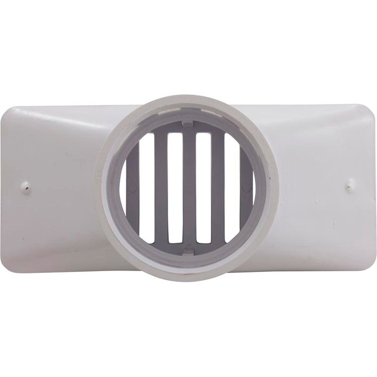 Gutter Drain, Pentair 2.5" x 6", w/Grate, White