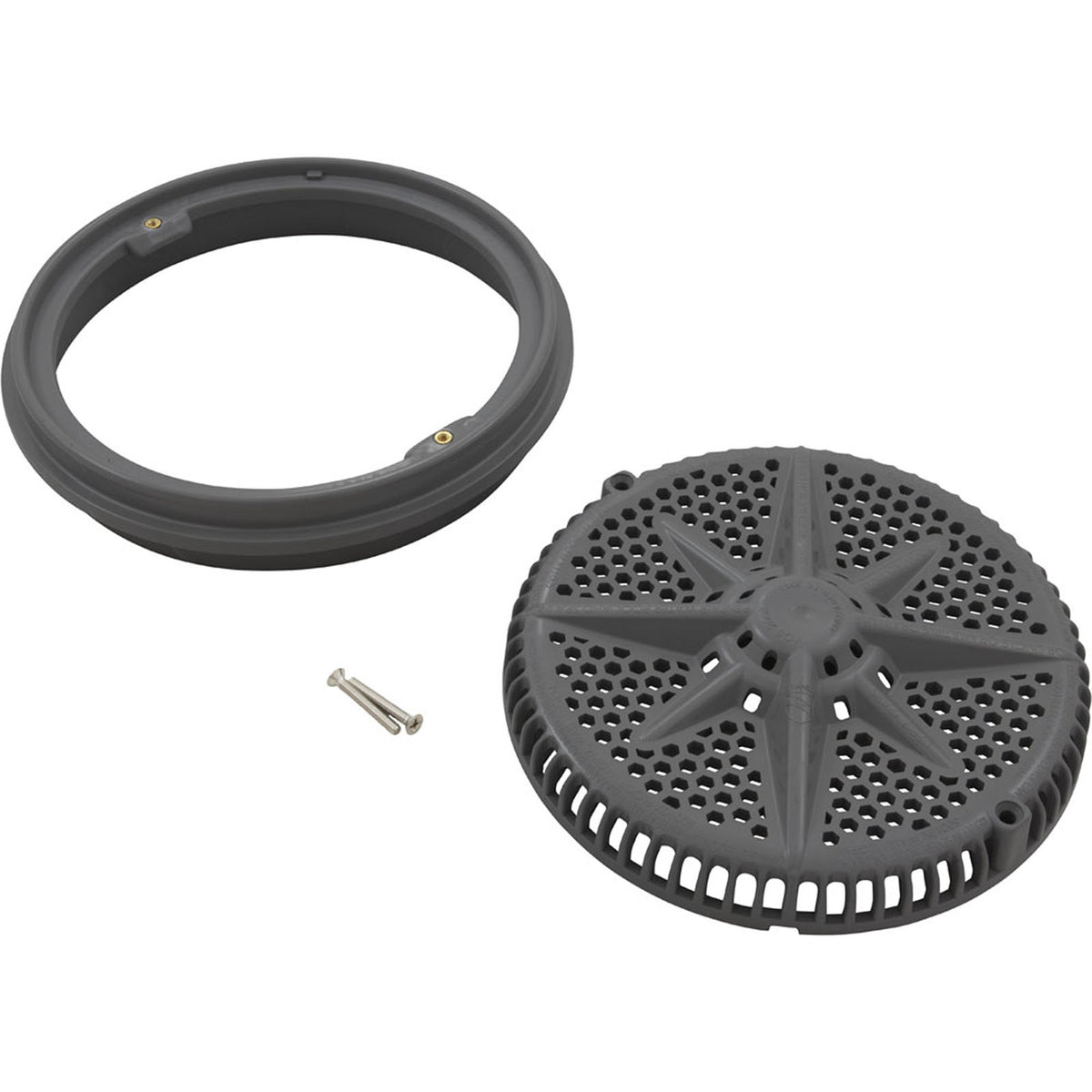 Main Drain Grate, PentairStarGuard, 8", 112gpm, Dark Gry, Lg Ring
