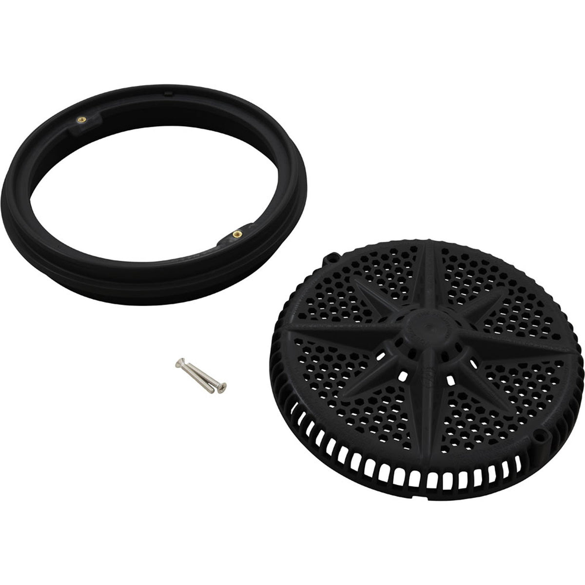 Main Drain Grate, PentairStarGuard, 8", 112gpm, Black, Long Ring