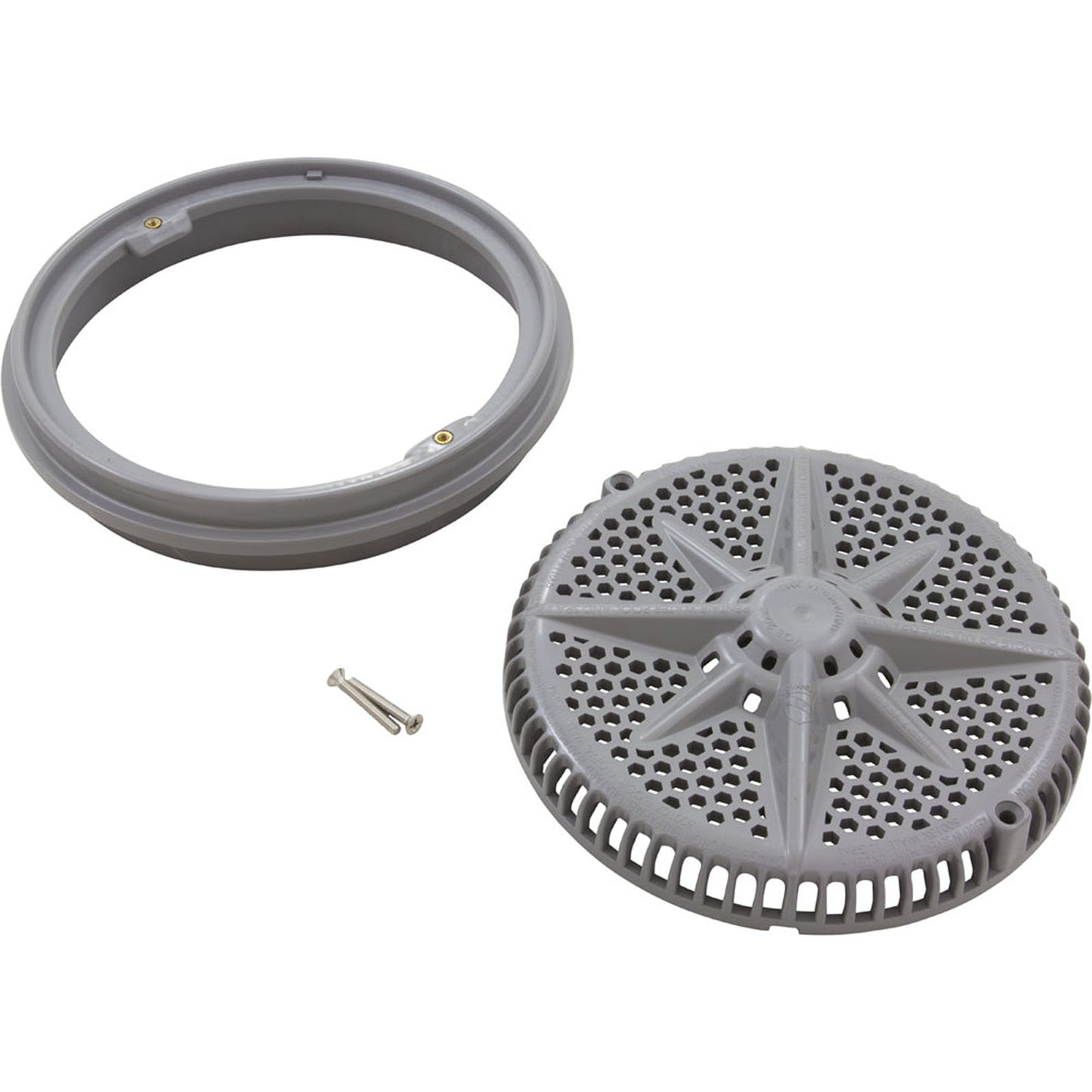 Main Drain Grate, PentairStarGuard, 8", 112gpm, Gray, Long Ring