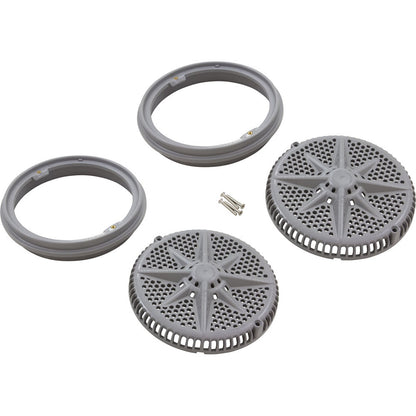 Main Drain Grate, Pent StarGuard, 8", 112gpm, Gray, qty 2, Lg Ring