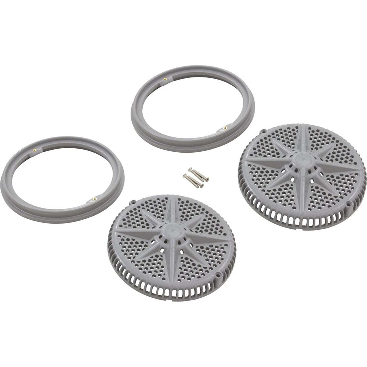 Main Drain Grate, PentStarGuard, 8", 112gpm, Gry, qty 2, Shrt Ring