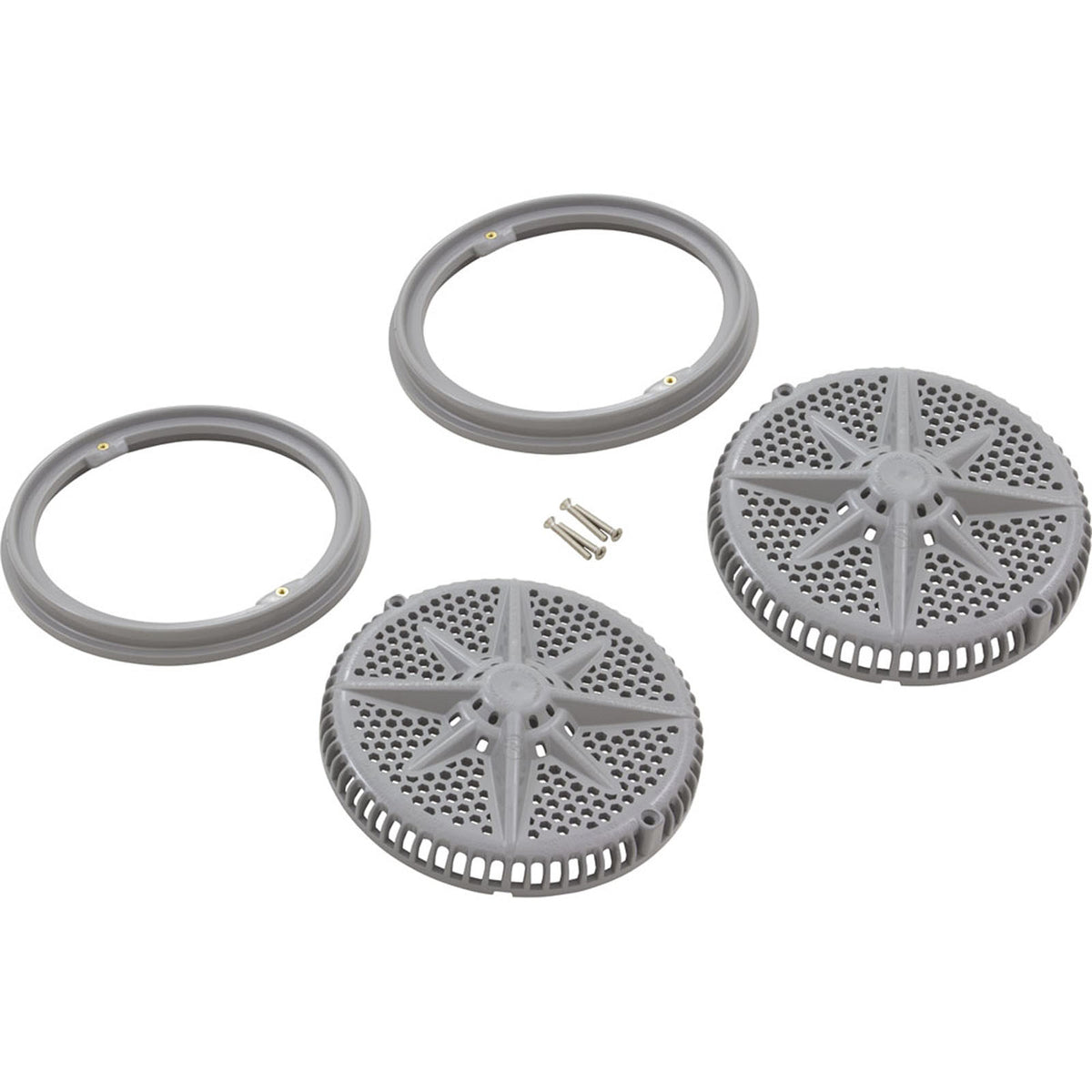 Main Drain Grate, PentStarGuard, 8", 112gpm, Gry, qty 2, Shrt Ring
