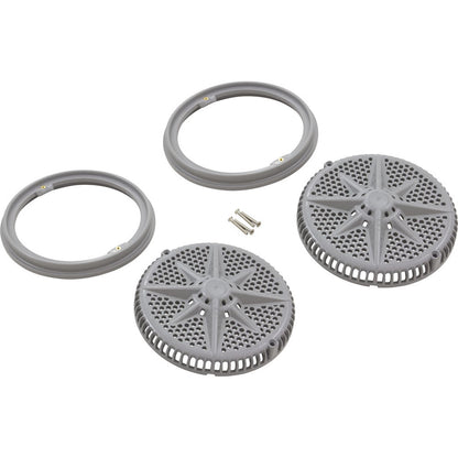 Main Drain Grate, PentStarGuard, 8", 112gpm, Gry, qty 2, Shrt Ring