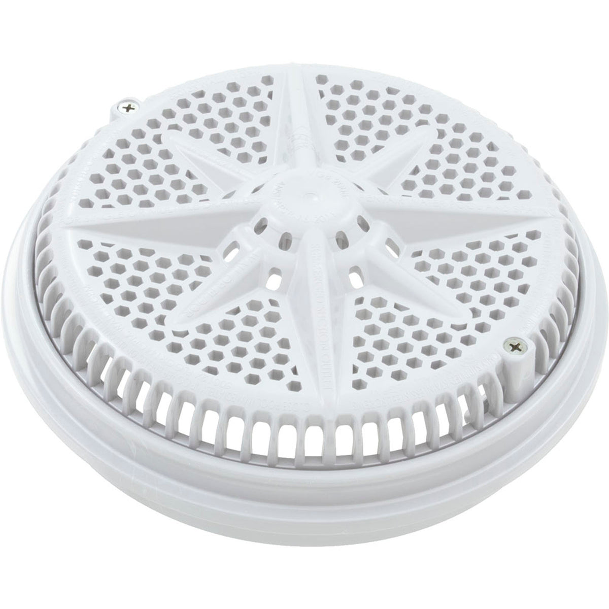 Main Drain Grate, PentairStarGuard, 8", 112gpm, White, Long Ring