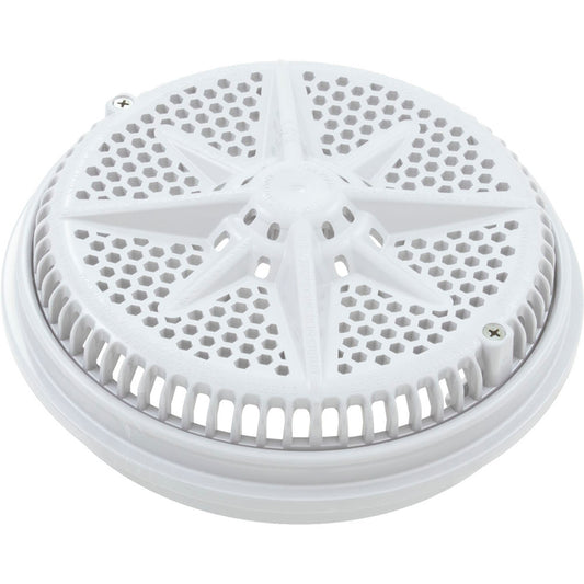 Main Drain Grate, PentairStarGuard, 8", 112gpm, White, Long Ring