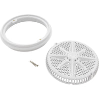 Main Drain Grate, PentairStarGuard, 8", 112gpm, White, Long Ring