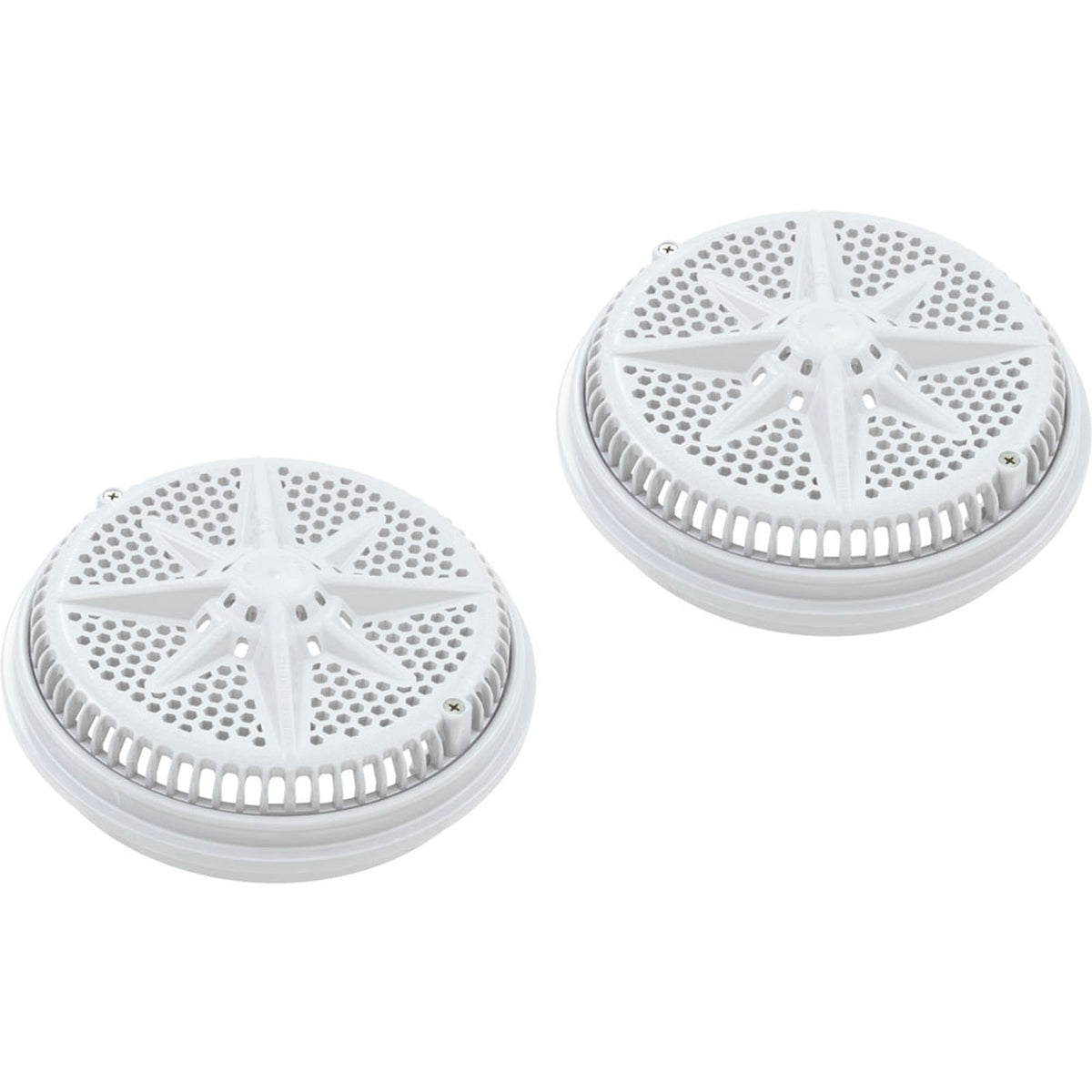 Main Drain Grate, PentStarGuard, 8", 112gpm, Wht, qty 2, Long Ring