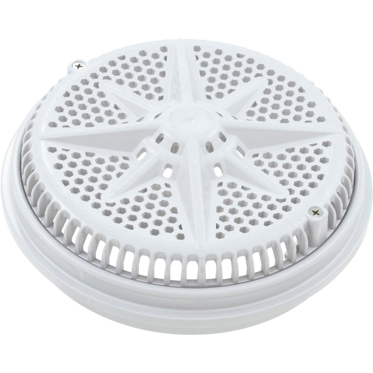 Main Drain Grate, PentStarGuard, 8", 112gpm, Wht, qty 2, Long Ring