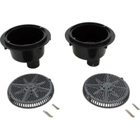 Main Drain, PentStrGrd, 8", 112gpm, 2-2"Btm Port, ABS, DrGry, qty 2