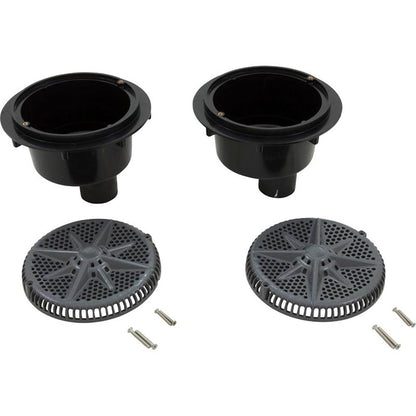 Main Drain, PentStrGrd, 8", 112gpm, 2-2"Btm Port, ABS, DrGry, qty 2