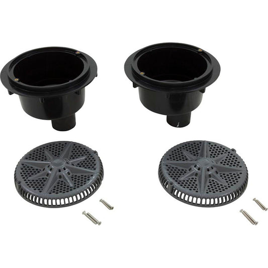 Drain principal, PentStrGrd, 8", 112 gpm, port inférieur 2-2", ABS, DrGry, qté 2