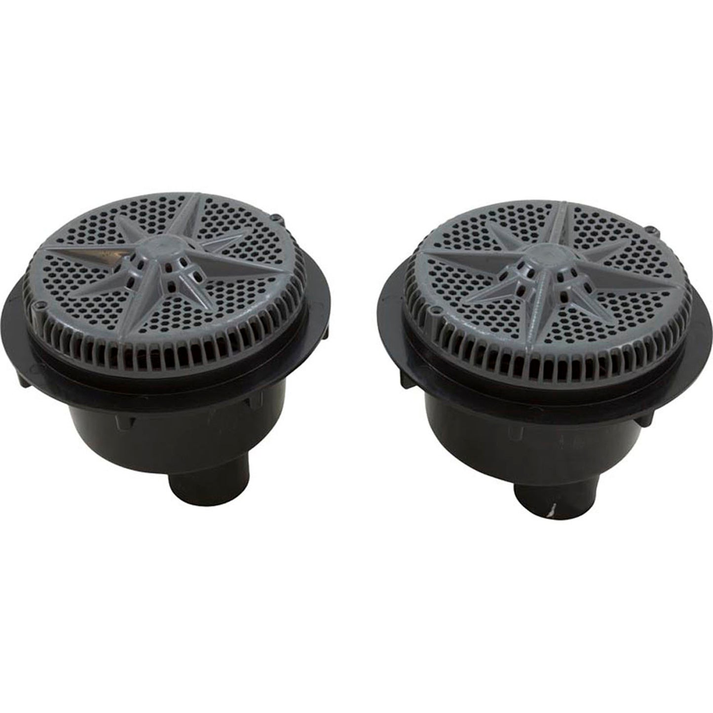 Main Drain, PentStrGrd, 8", 112gpm, 2-2"Btm Port, ABS, DrGry, qty 2