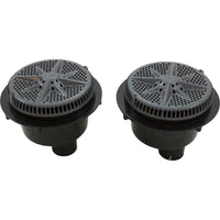 Main Drain, PentStrGrd, 8", 112gpm, 2-2"Btm Port, ABS, DrGry, qty 2