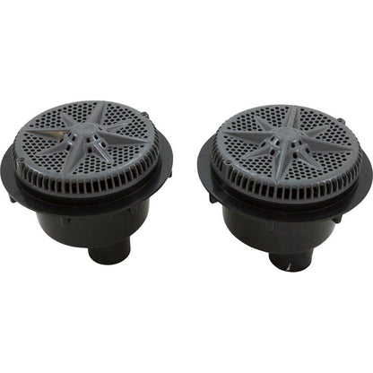 Main Drain, PentStrGrd, 8", 112gpm, 2-2"Btm Port, ABS, DrGry, qty 2