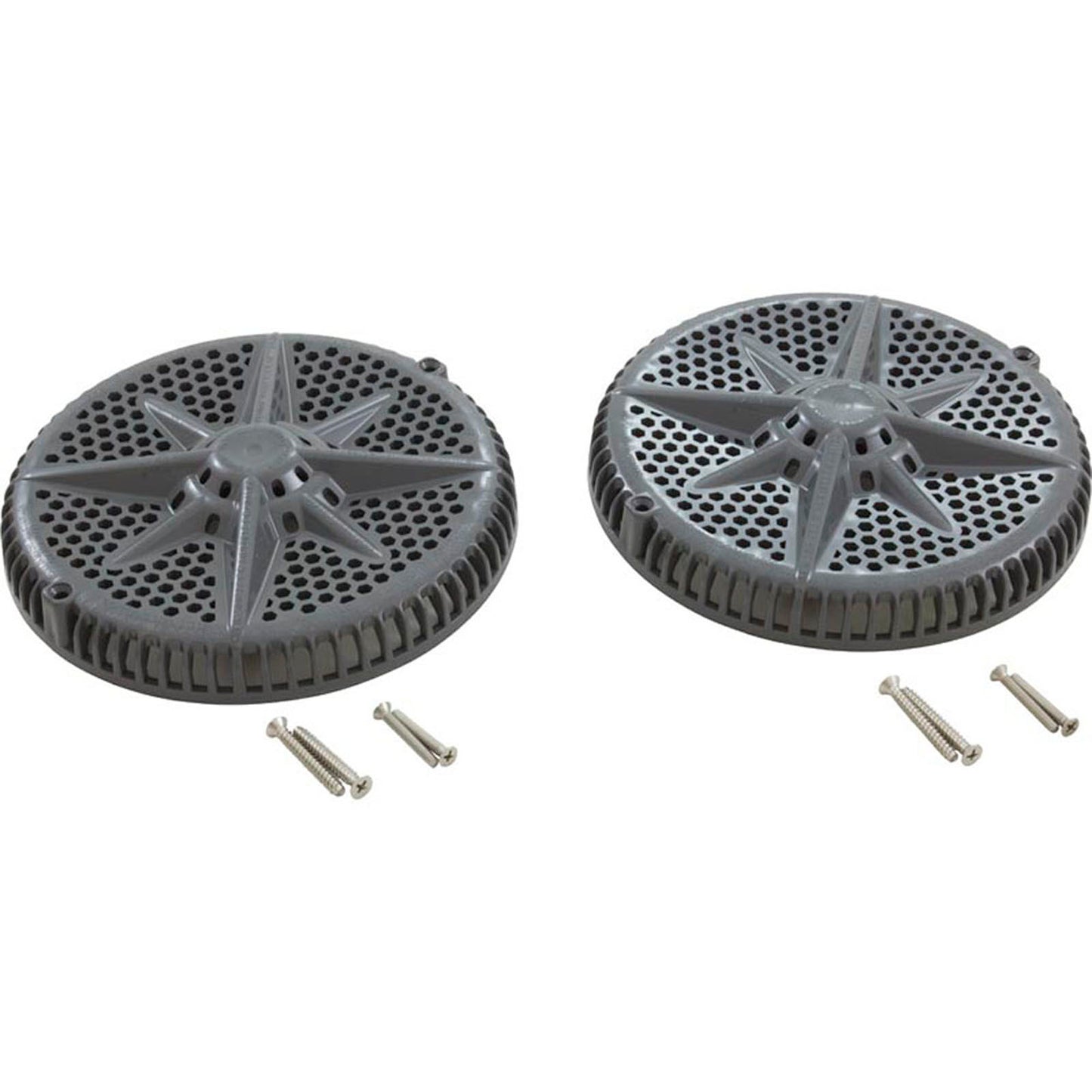 Main Drain, PentStrGrd, 8", 112gpm, 2-2"Btm Port, ABS, DrGry, qty 2