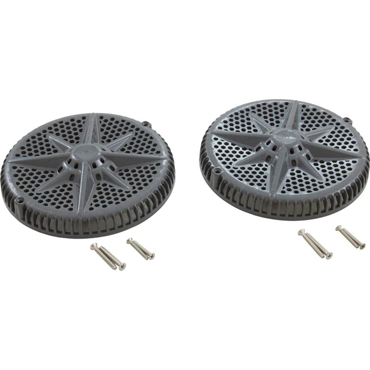 Main Drain, PentStrGrd, 8", 112gpm, 2-2"Btm Port, ABS, DrGry, qty 2