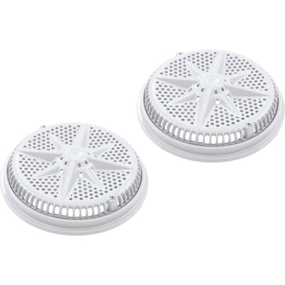 Main Drain Grate, Pent StarGuard, 8", 112gpm, Wht, qty 2, Shrt Rin