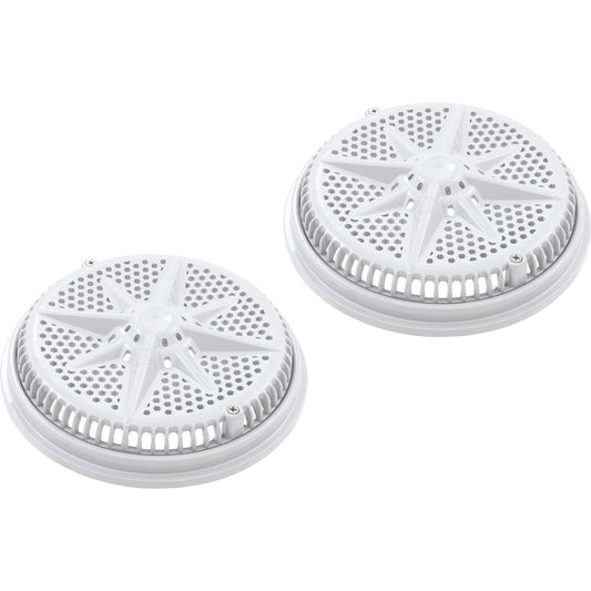 Main Drain Grate, Pent StarGuard, 8", 112gpm, Wht, qty 2, Shrt Rin