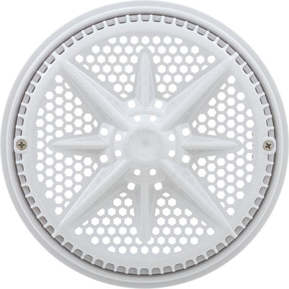 Main Drain Grate, Pent StarGuard, 8", 112gpm, Wht, qty 2, Shrt Rin