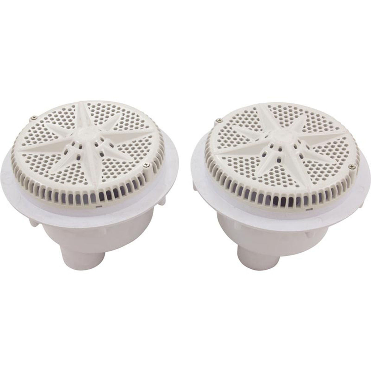 Main Drain, PentStarGuard, 8", 112gpm, 2-2"Btm Port, ABS, White, qty2