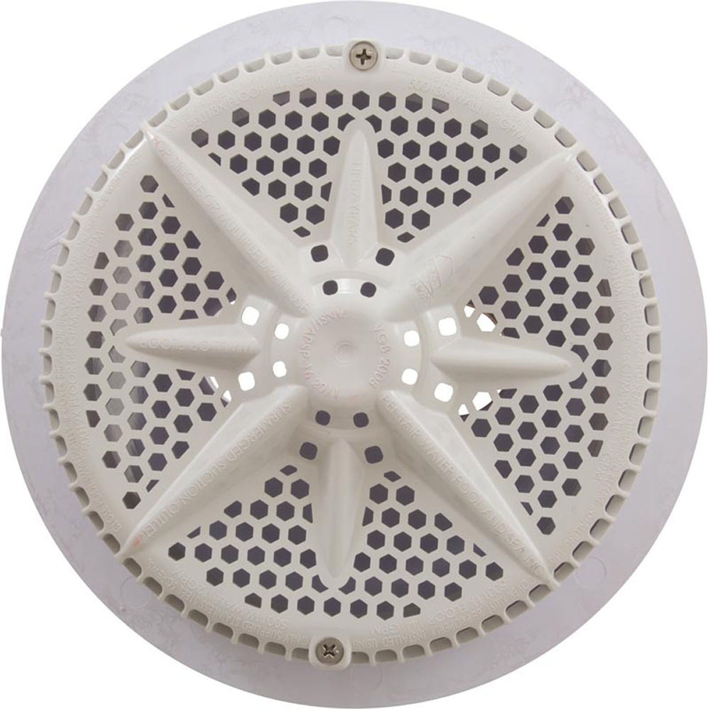 Drain principal, PentStarGuard, 8 po, 112 gpm, port inférieur de 2 à 2 po, ABS, blanc, qté2