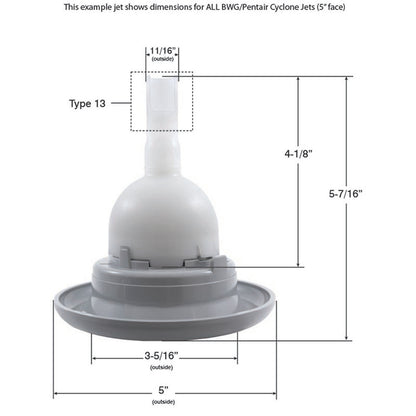 Jet Intl, BWG Cyclone, 5"fd, Twin Roto, Txt, Gray