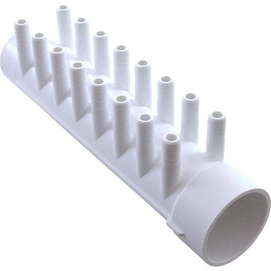 Collecteur, cannelé 3/8", 16 ports, glissement 1-1/2" x robinet 1-1/2"