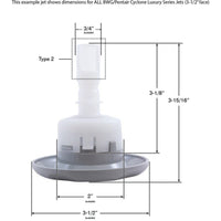 Jet Intl, BWG Cyclone Lux, 3-1/2"fd, Roto, Smth, SS/Gray