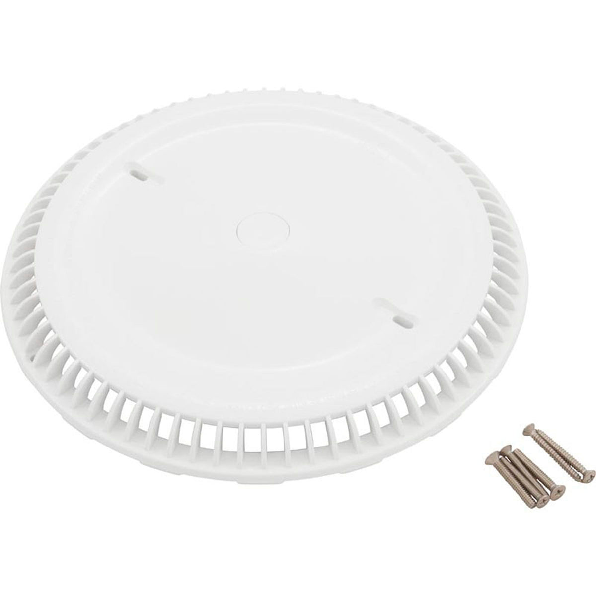 Main Drain Grate, Afras, 11-1/8" dia, w/Screws, White