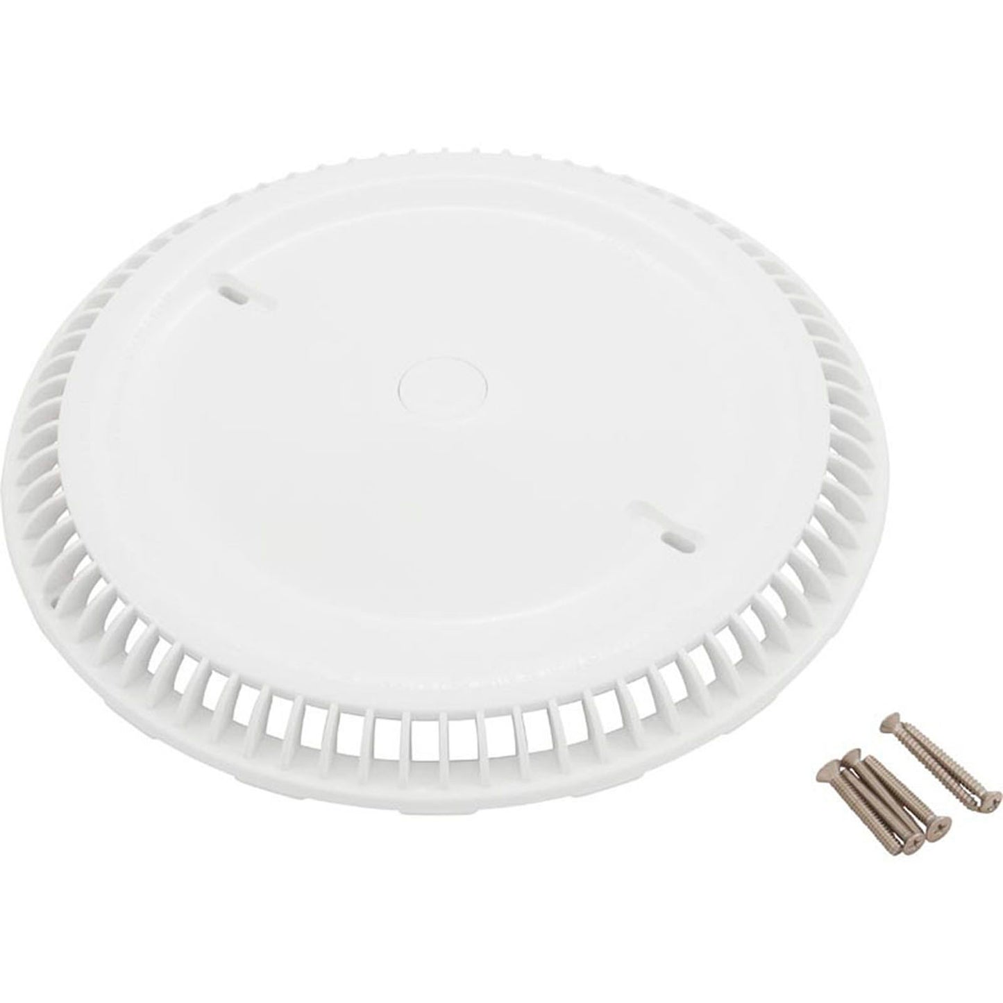 Main Drain Grate, Afras, 11-1/8" dia, w/Screws, White