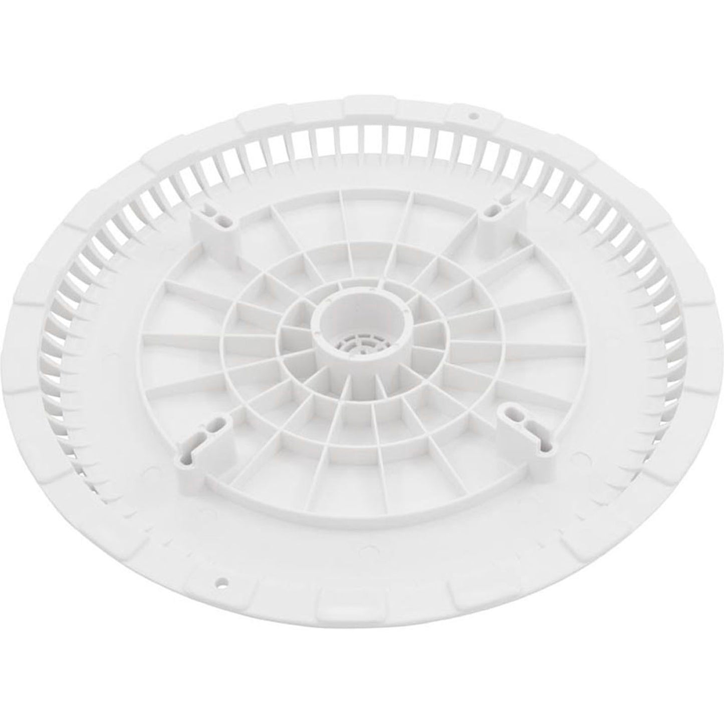 Main Drain Grate, Afras, 11-1/8" dia, w/Screws, White