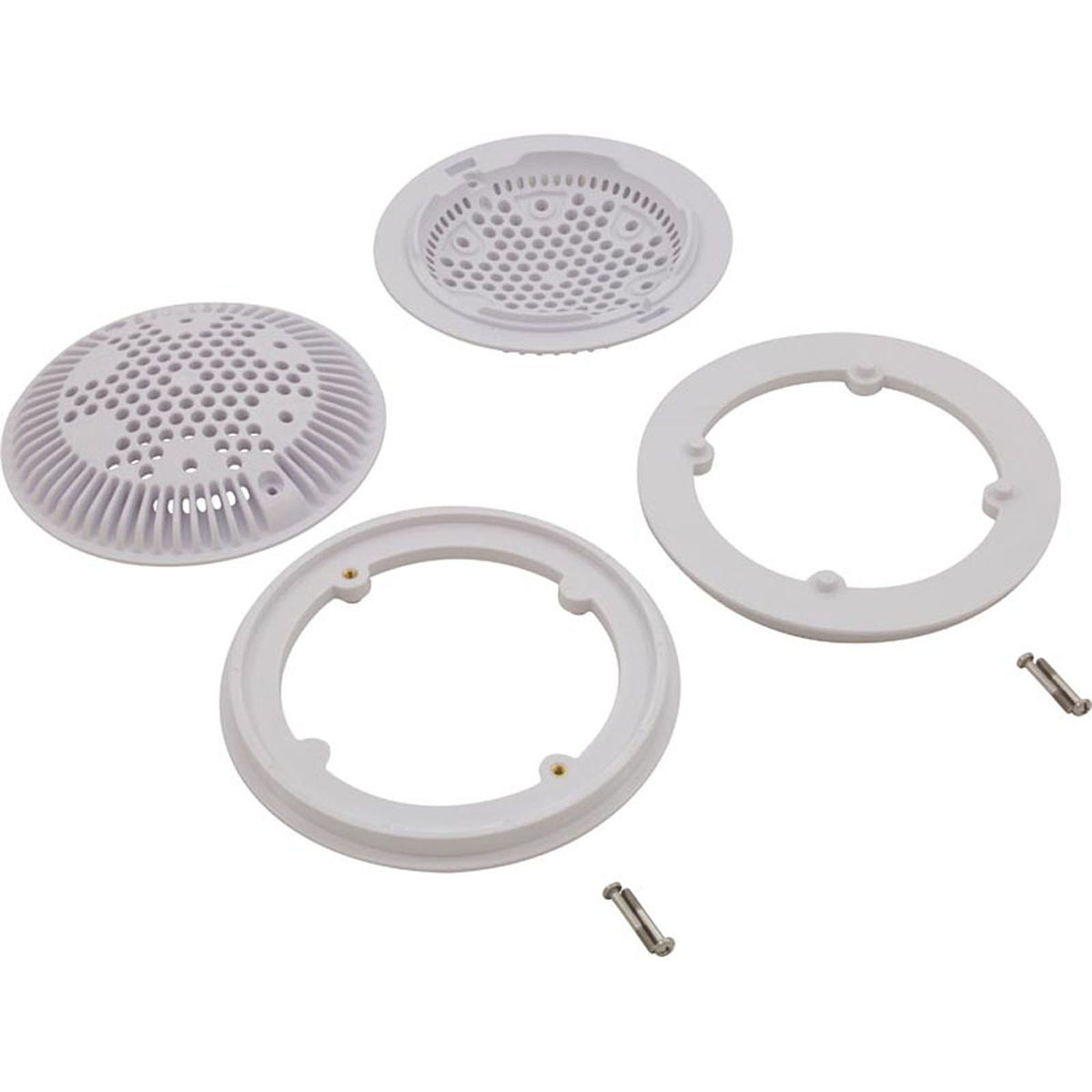 Suction Cover, Hayward WG1030, 8" Round, w/Frame, Wht, Qty 2
