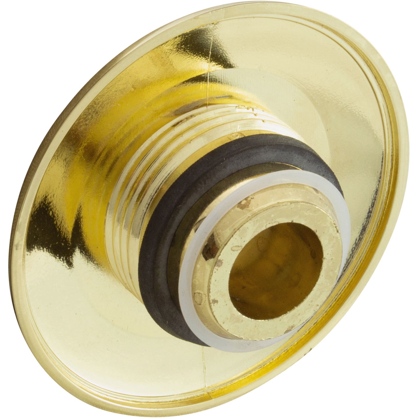 Escutcheon, HydraBaths Futura, 2-5/8"fd, w/Dir Eye, Smth, Brass