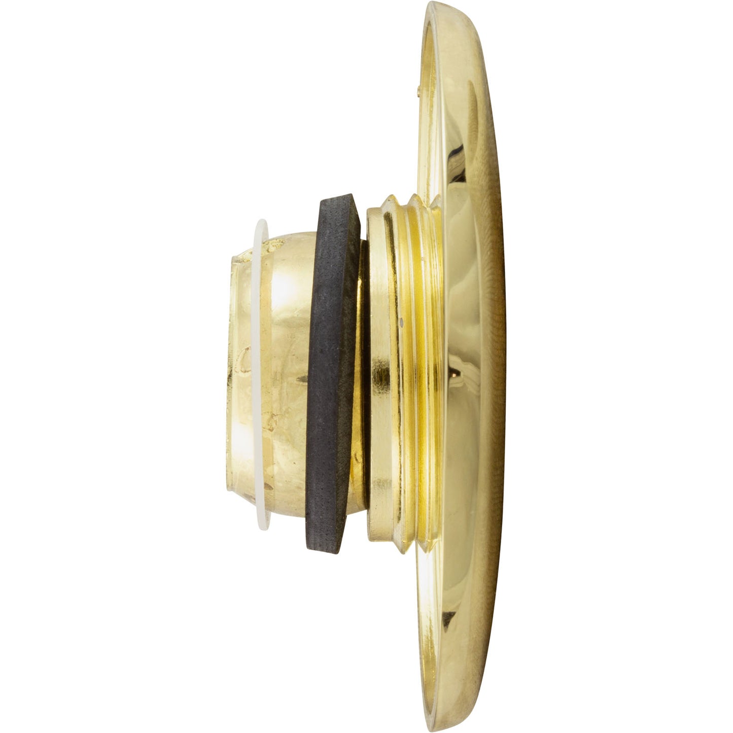 Escutcheon, HydraBaths Futura, 2-5/8"fd, w/Dir Eye, Smth, Brass