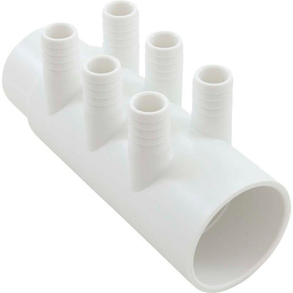 Collecteur, 3/4"b, 6 ports, Flow Thru, 2"sx 2"spg, avec 2 bouchons