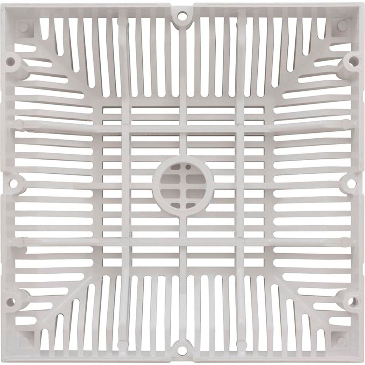 Main Drain Grate, Waterway 9" x 9" Square, White