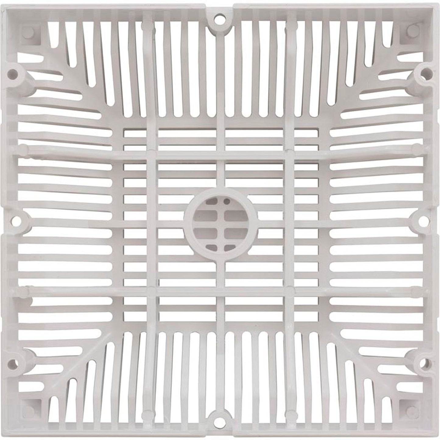 Main Drain Grate, Waterway 9" x 9" Square, White