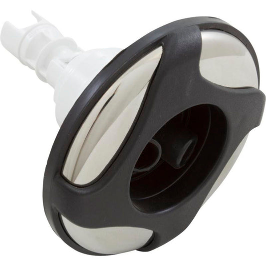 Jet Intl, WW Poly Strm, espiral, 4-3/8" fd, 2 rotos, acero inoxidable/negro, cara grande