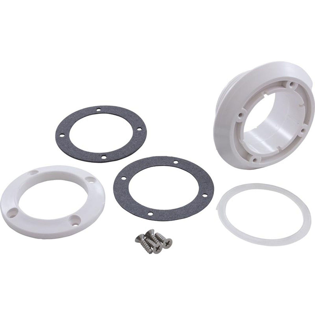 Wall Fitting, WW Poly Jet, Vinyl Liner, 2-5/8"hs, White