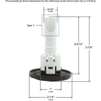 Jet Intl, WW Cluster Storm, 2-1/4"fd, Fixed Twin, Txt Scal, Blk