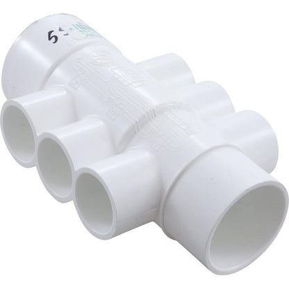 Colector, 1", 6 puertos, flujo continuo, 1-1/2"/2" spg x 2"