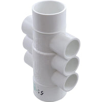 Manifold, 1"s, 6 Port, Flow Thru, 1-1/2"s/2"spg x 2"s