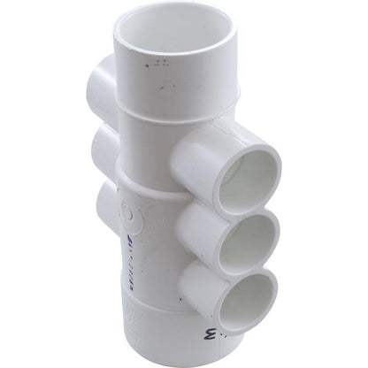 Colector, 1", 6 puertos, flujo continuo, 1-1/2"/2" spg x 2"