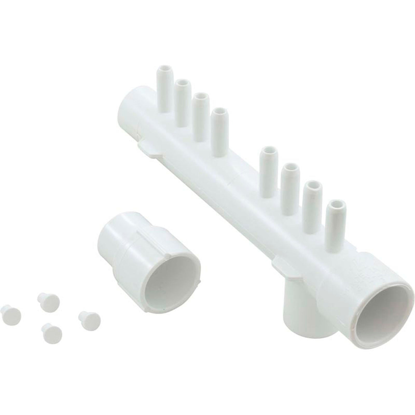 Manifold, Tee, 1"s x 1"spg x 1"s, (8) 3/8"sb, w/ plugs